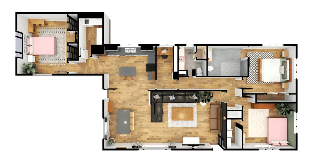 תוכנית דירה תלת מימד